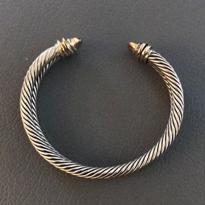 David Yurman sterling + 14k gold cable bracelet